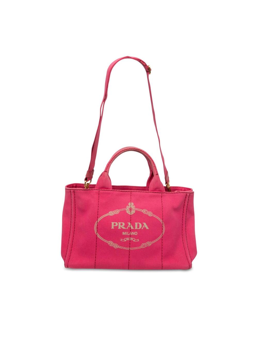 Prada Canvas Canapa Logo Tote Pre-Loved #362688P51B